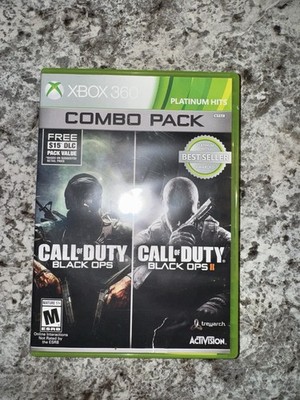 Call of Duty Black Ops 1 + 2 II Combo Pack Xbox 360 Platinum Hits CASE ONLY!!!!