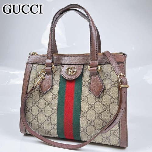 GUCCI Shoulder Bag Handbag Tote Bag Ophidia GG Pattern Sherry Line Marmont G