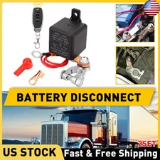 One Wireless Remote Control & Car Master Battery Disconnect Switch Isolator 2SET