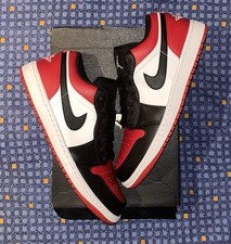Nike Air Jordan 1 Low Bred Toe Gym Red | EU 42 US 8,5 | fondo di magazzino