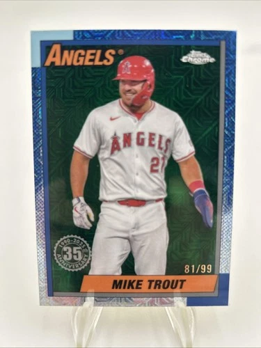 2025 Topps Chrome - Mike Trout Chrome Green Mojo Refractor /99 #T90C-54