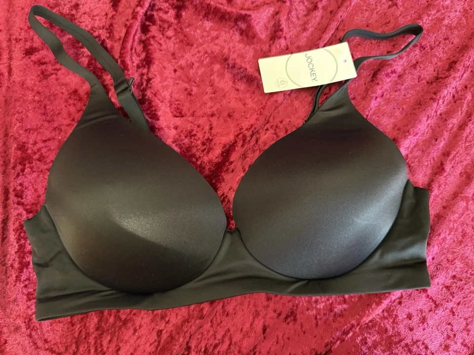 Set Of 2, Jockey Black Wire Free Bra. Size L, New W Tag. RN#61683. - Image 3 of 4