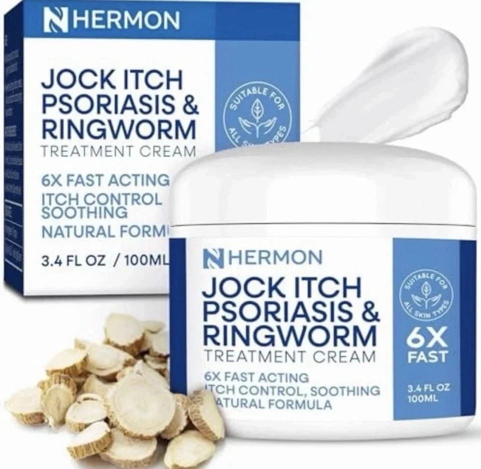 2 Pack Hermon Health - Jock Itch Psoriasis & Ringworm Treatment Cream 2 X 100ml