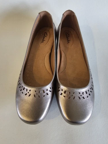 Clarks Blanche Garryn décolleté in pelle metallizzata oro UK5 EU38 nuove con etichette