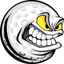 MEAN GOLF BALL Sticker Decal XV