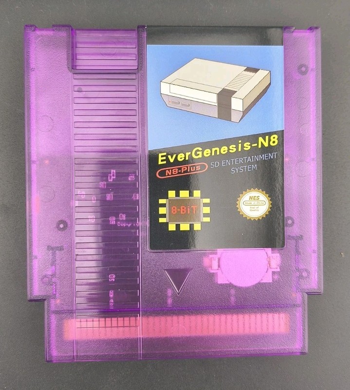 NES N8 Pro Flash Cartridge Purple 1500-in-1 Retro 8-Bit Nintendo Console