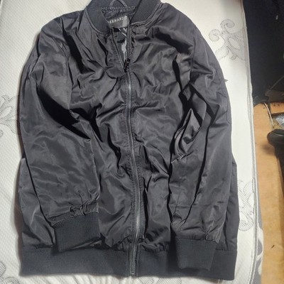 Bernardo Bomber Jacket sz M Men Black Full Zip Lightweight Lined Streetwear