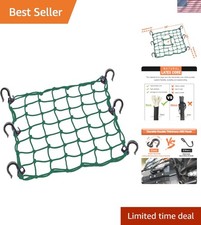 Small Cargo Net 15"x15" Stretches to 30"x30" with Thicken Hooks Natural Lat...