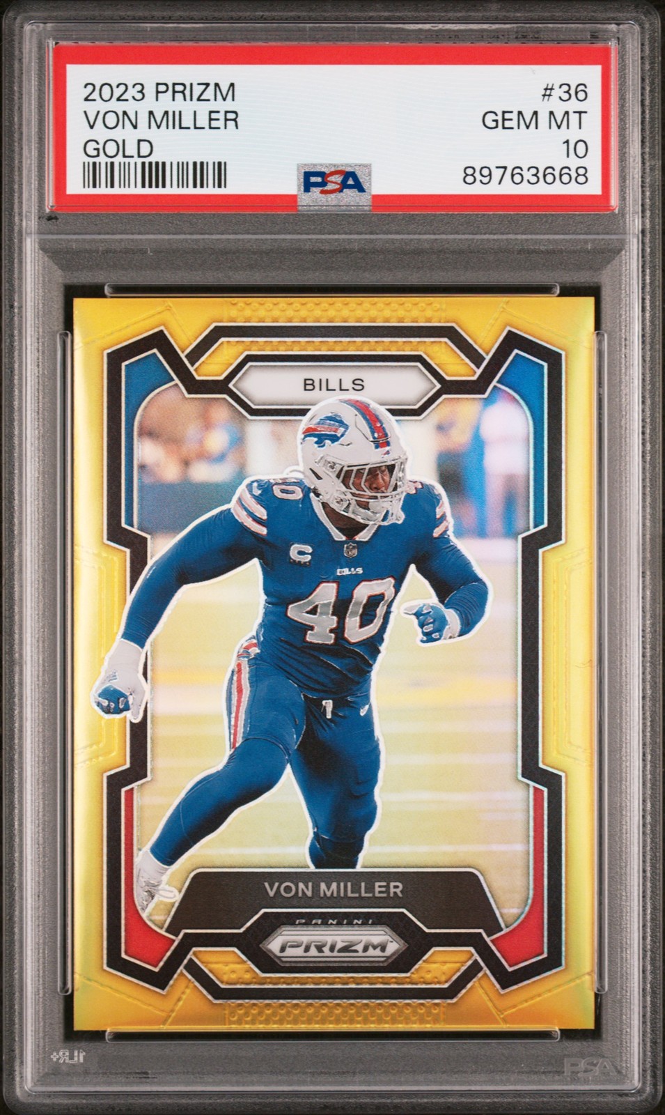 2023 PANINI PRIZM GOLD PRIZM #36 VON MILLER 3/10 PSA 10