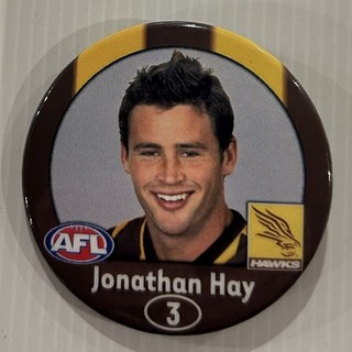 AFL Hawthorn Hawks player badge/pin Jonathan Hay