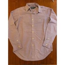 Polo Ralph Lauren Men's Classic Gingham Button-Down Purple/White - Size Small