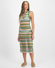 NWT Miken Juniors' Striped Low Back Green Dress Swimsuit Cover Up XL zjn1726