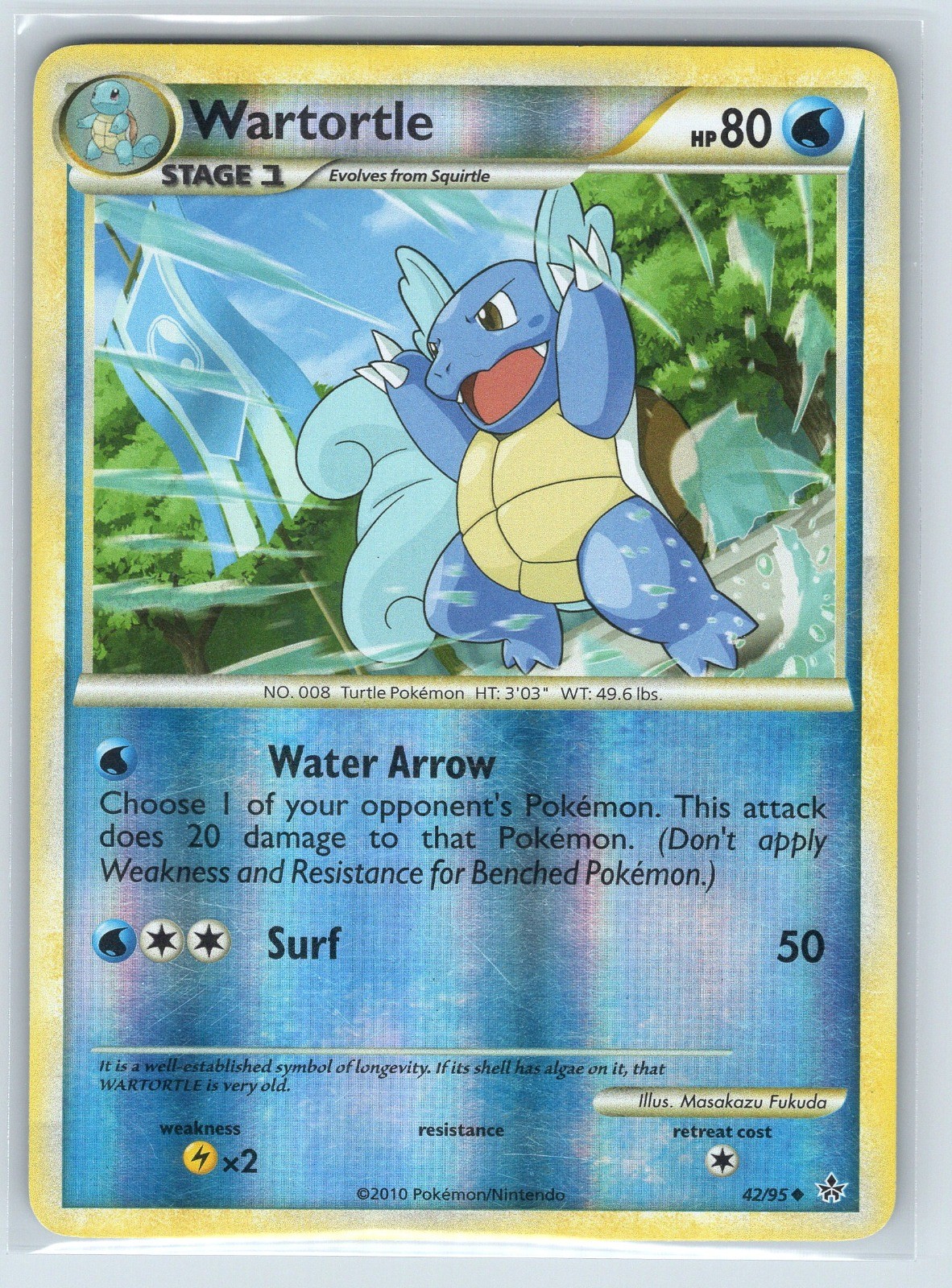 Wartortle Uncommon Unleashed 42/95 Reverse Holo LP