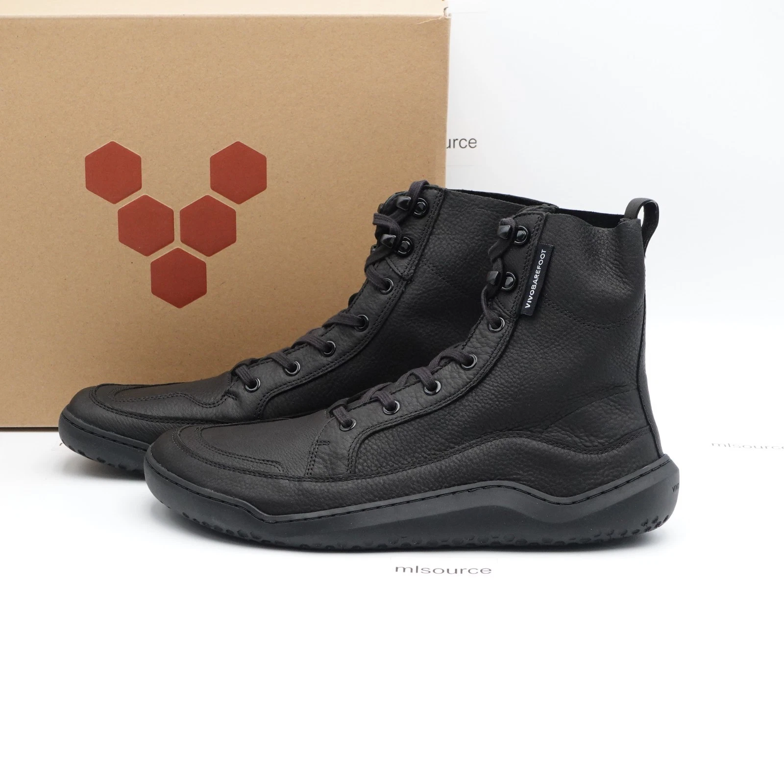 VivoBarefoot Gobi Men's Leather Barefoot Boots 303431-01 Obsidian