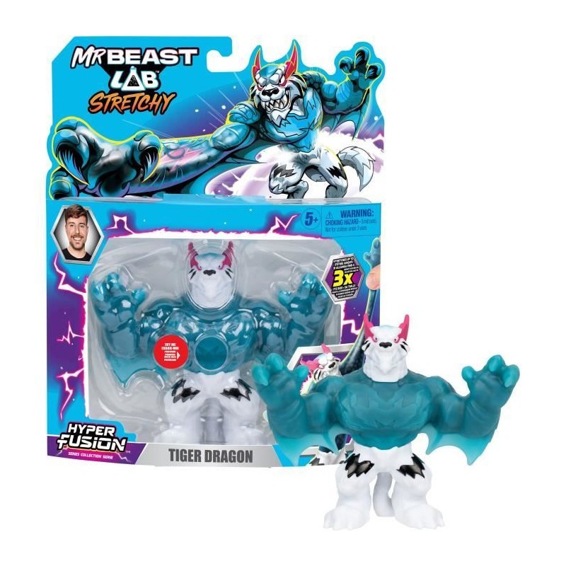 Figurine élastique MrBeast Lab jouet anti-stress Tigre Dragon pour les récréations