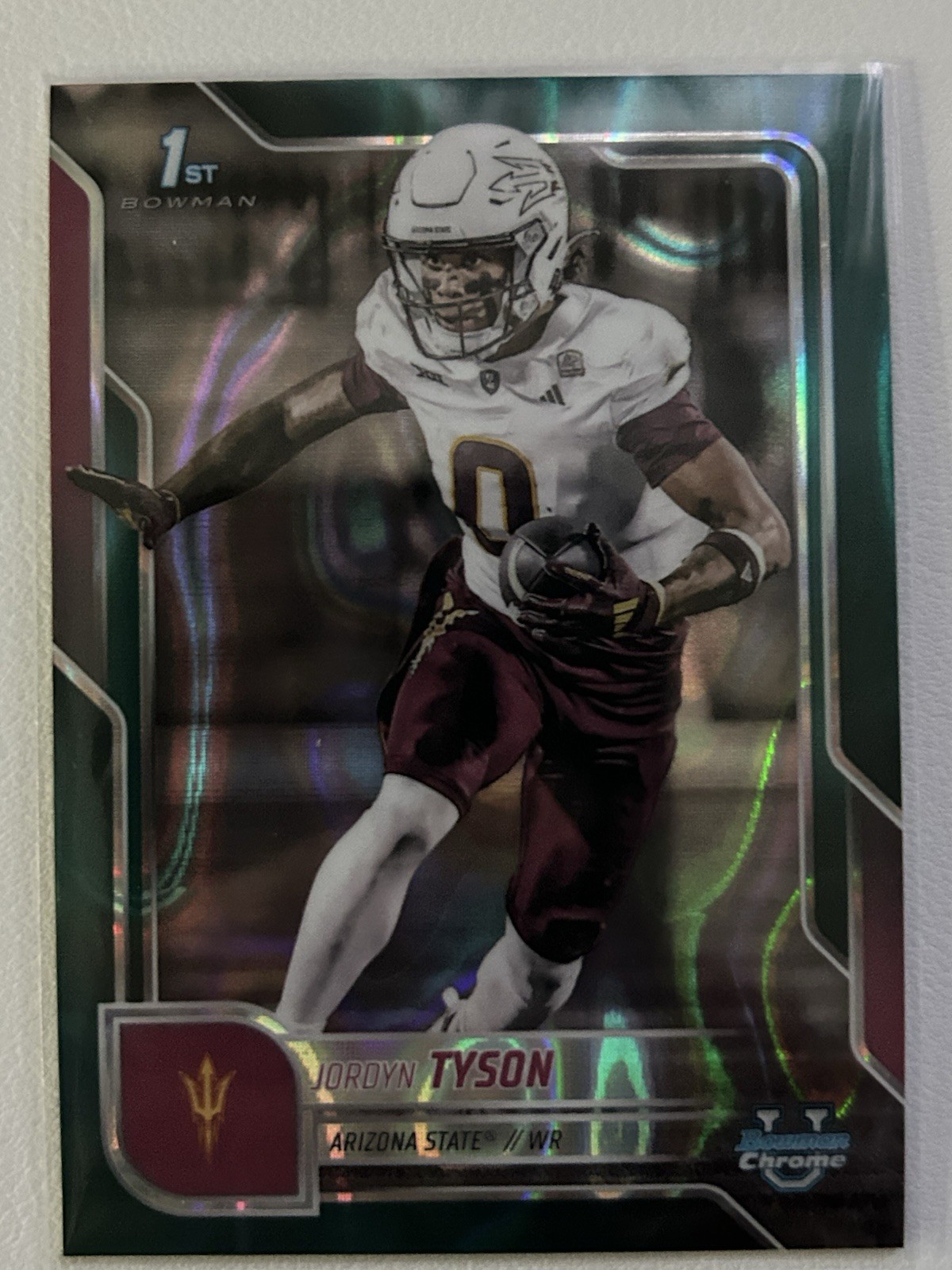 Jordyn Tyson  2025 Bowman University Chrome # 31 Teal Lava Refractor