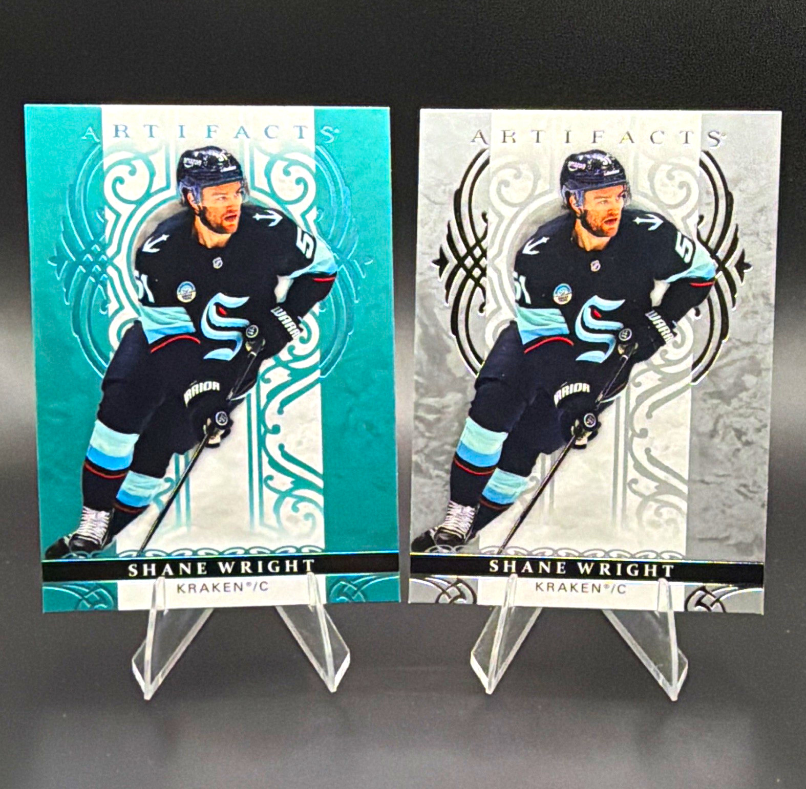 Upper Deck Artifacts 2026-27 Shane Wright Aqua Blue #7 2-Card Lot