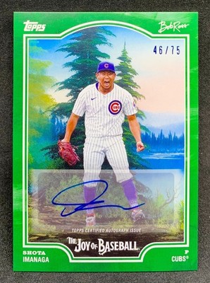 2025 Topps X Bob Ross SHOTA IMANAGA Cubs Joy of Baseball Green Sap Auto SP /75