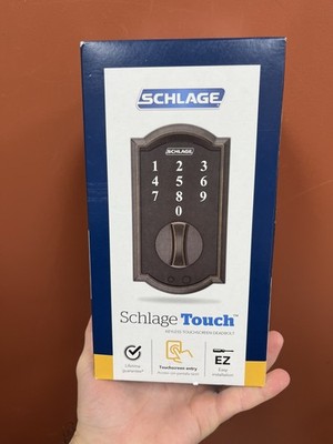 SCHLAGE BE375 V CAM 716 Camelot Touch Deadbolt, Aged Bronze  SEALED