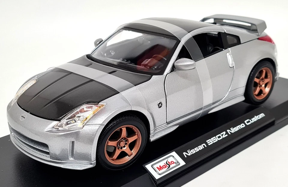 Maisto 1/18 Nissan 350Z Nismo Custom Silver Diecast Scale Model Car - Photo 4/4