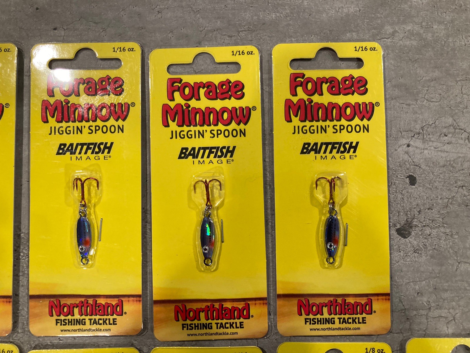 19 Northland Forage Minnow Jigging Spoons - 1/8 oz & 1/16 oz - Mixed Colors - Image 3
