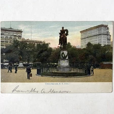 Antique Washington Monument Union Square New York NYC Postcard Old c1900’s UDB