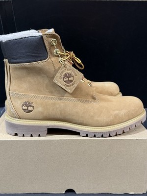 Timberland Men s Size 11.5 Premium 6 Inch Wheat Boots Shearling Lined Rebotl New