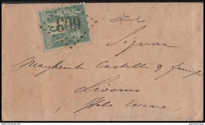 VV 14/1881 - Visitenkarte von Paris nach Livorno geschickt.