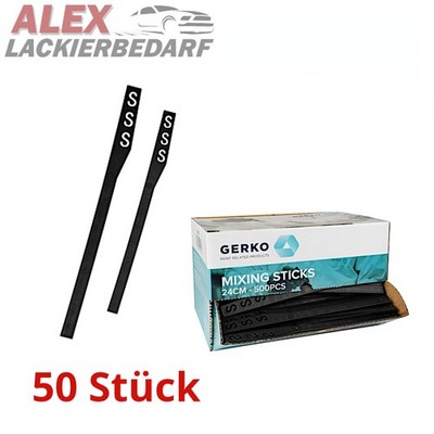 50x GERKO RÜHRSTAB AUTOLACK Plastik 24cm mixing sticks ruhrholz Mischstab