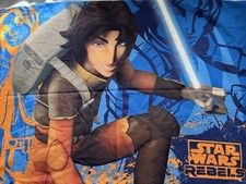 Disney STAR WARS 3 Piece Twin Sheet Set  Curtains 64  Rebels Fight