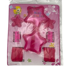 Kids Fashion Accessories Star Hair Clips Scrunchies Set Pink