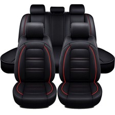For Dodge Car Seat Cover Full Set Faux Leather Front Rear Cushion Pad Waterproof