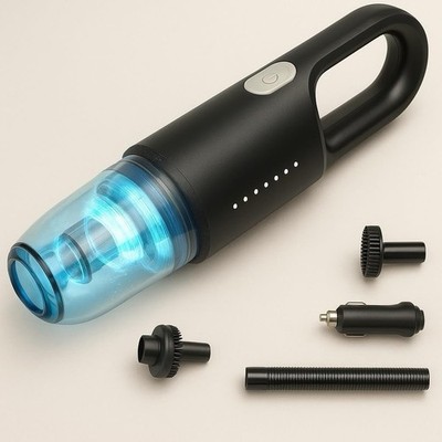Corded Handheld Car Vacuum, 6000PA Suction, HEPA Filter, Long Cord, Black