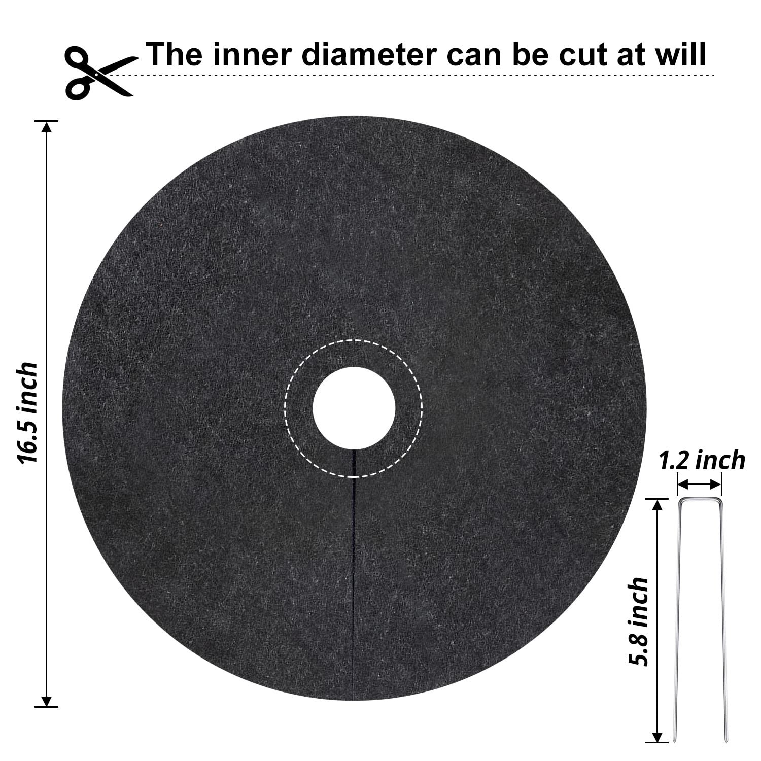 SYWHXY 8 Pack Non-Woven Tree Mulch Ring, 16.5 Inch Degradabl Tree Protector M...