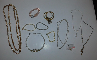 NEAT NECKLACE BRACELET JOB LOT FAUX PEARL DESIGN LOT #3