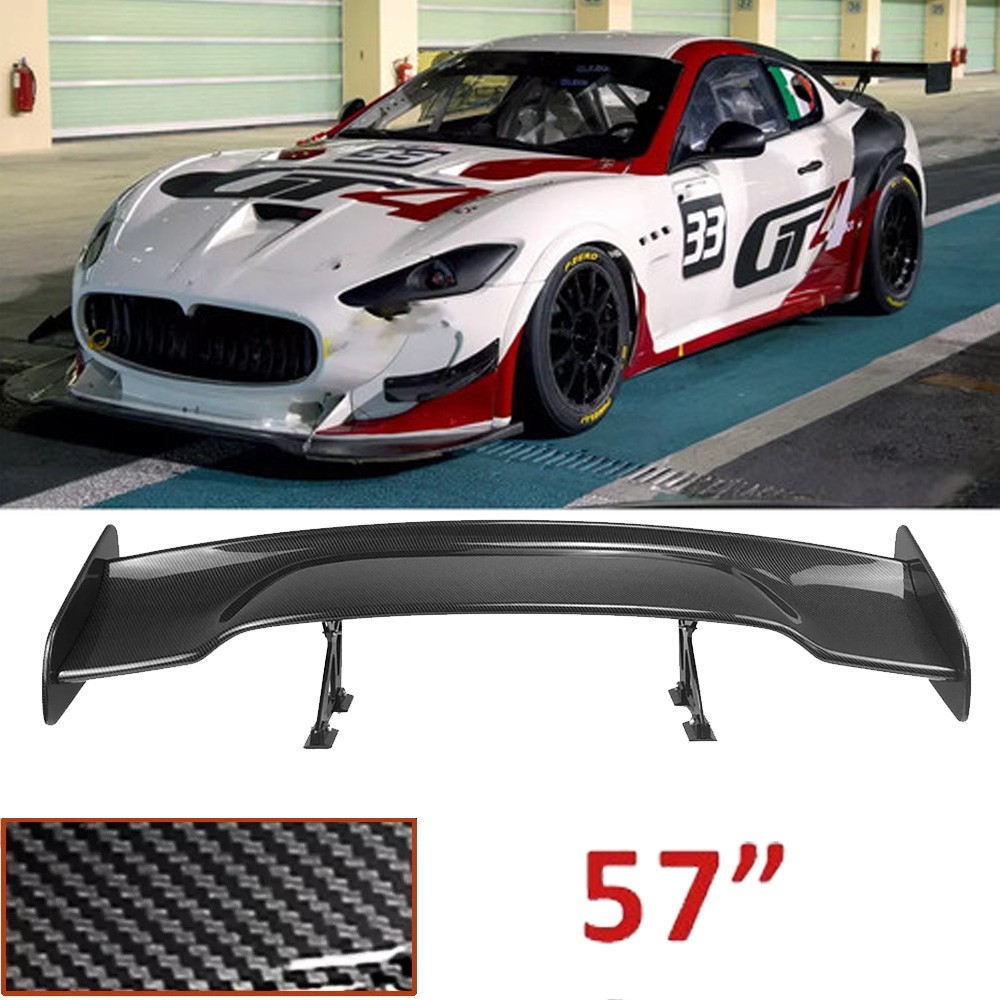 For Maserati GTS Gran Turismo 57" GT Rear Trunk Spoiler Wing Carbon Fiber Look