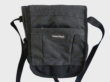 Bolsa de embarque vertical Swiss Gear gris/negro con correa bandolera y bolsillo para tableta