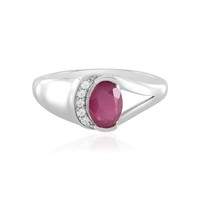 Cavill Rubin Ring 1,66Ct Platin Oval Sterlingsilber Damen Edelschmuck-