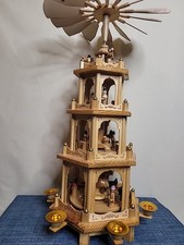 German Christmas Candle Carousel - Weihnachts Pyramid  4 Tier Large Nativity