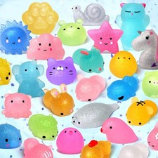 Mochi Animal Squishies 20pcs Glitter Mini Toys for Kids Gifts  Prizes