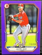2026 Bowman Baseball Prospect #BP-129 Seaver King Purple Border /250 -Washington