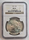 1925 Peace Silver Dollar NGC MS65