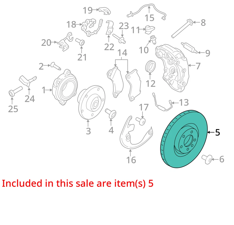 Conjunto de rotor de freio a disco dianteiro Porsche Macan fabricante de equipamento original 2017-2021 95B615301M 35K milhas - Imagem 3 de 4