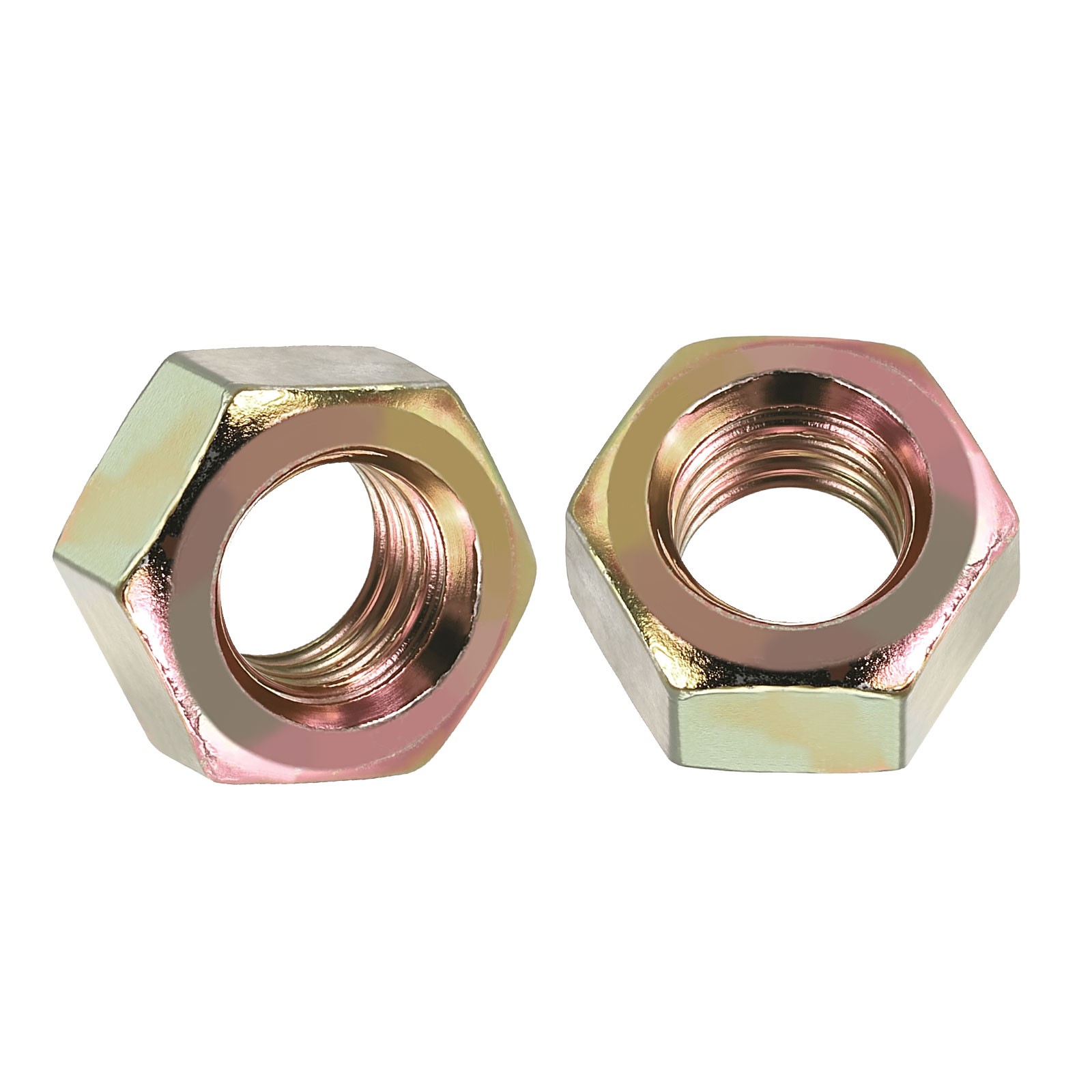 10pcs Hex Nuts - [9/16"-12] Carbon Steel Grade 8 Hardware Nuts, Yellow