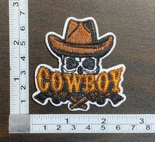 Cowboy Skull Gunslinger Wild West Embroidered Iron On Patch