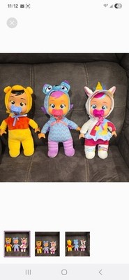 Cry Babies Baby Dolls Lot of 3 with Animal Outfits and Pacifiers