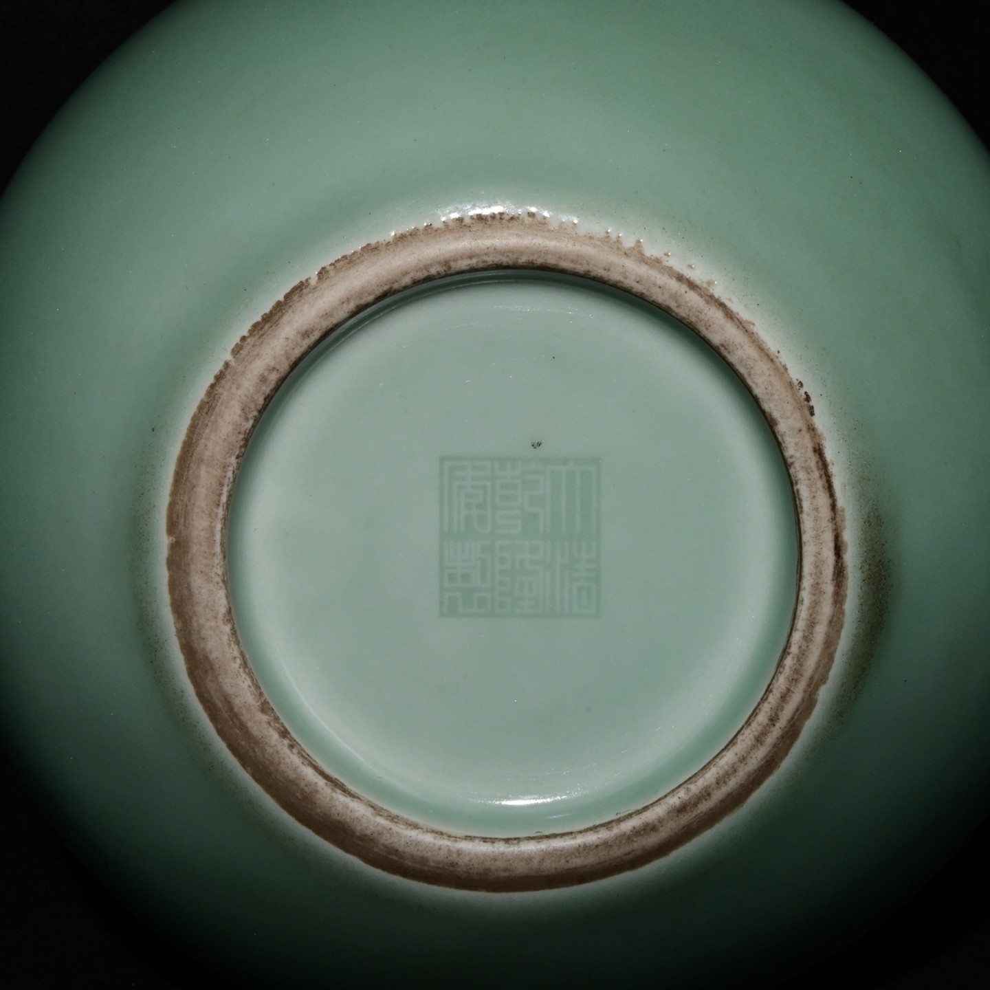 A Pair Nice Chinese Art Handmade Painting Monochrome Glaze Porcelain Vase