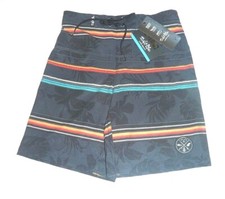 Salt Life Live Salty Boys Aqua Swim Trunks Black With Aztec Stripes YSM New