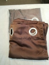 Chocolate Brown 40  84 CURTAINS 1 PAIR 2 PIECES BRUSH NICKEL GROMMETS