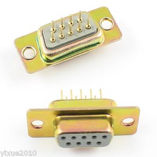 5Pcs High Quality D-SUB 9 Pin Female DIP Round Pin Straight PCB Connector
